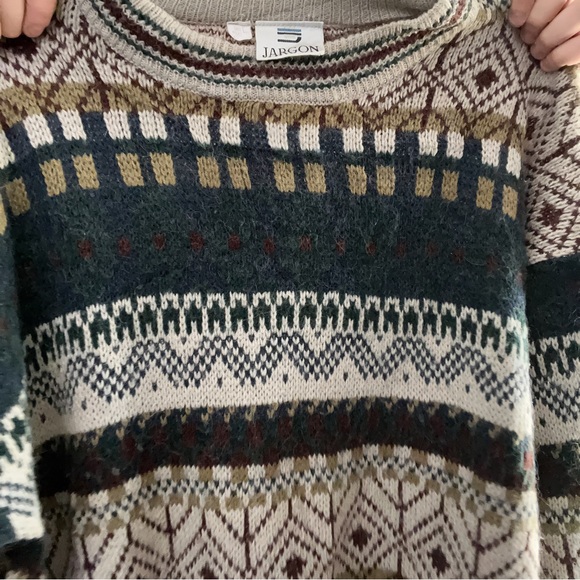 JARGON Vintage 90s Knit Cosby Sweater • Size L • Made in Korea - Picture 7 of 9